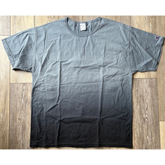 NWOT Unisex Champion Ombre Dip Dye T-Shirt - XL - Black Ombre - Picture 4 of 6